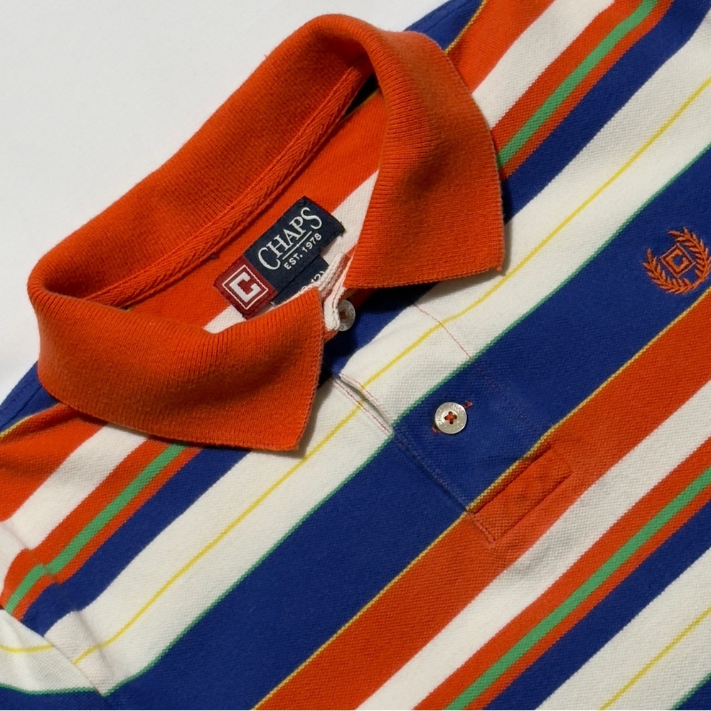 Chaps Boys Striped Short Sleeve Polo Shirt Size M (10-12) ~ Excellent